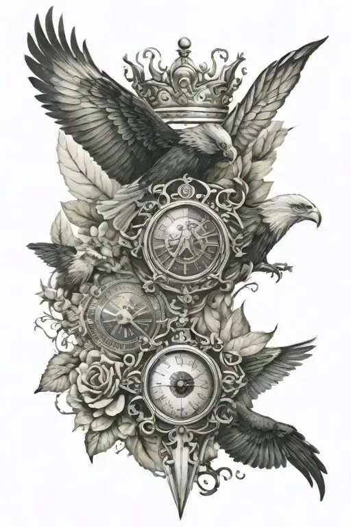 Train Justice Butterfly Mountain Eye Triangle Eagle Crown Laurels