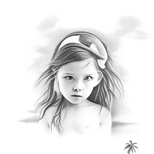 Little Girl On A Beach