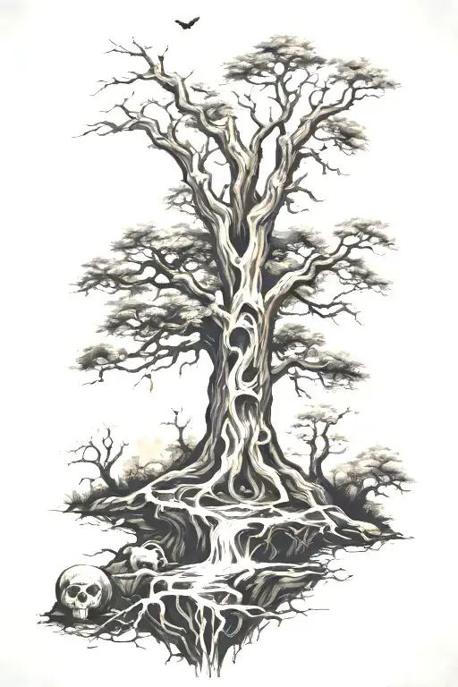 Tree Incorporated With Spooky Theme Sleeve