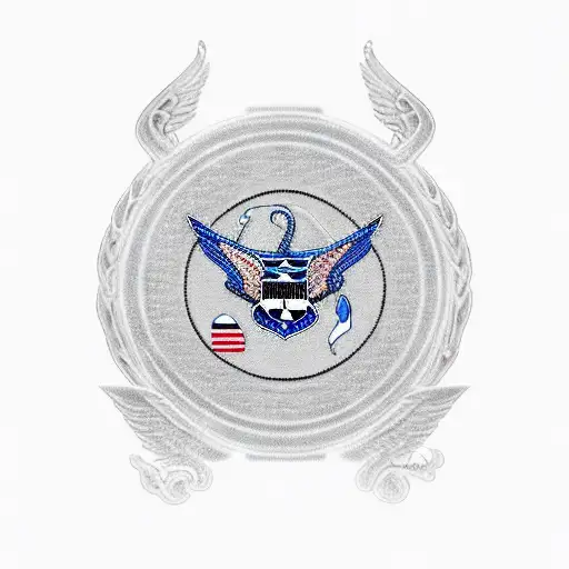 Color American Flag With Us Air Force Symbol