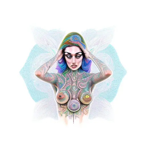 Psychedelic Woman Nude Mushroom