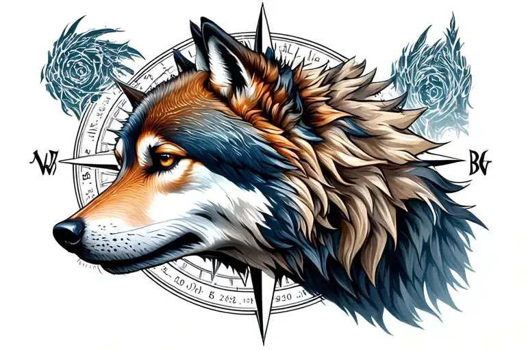 Wolf Compass Scorpio Zodiac Sign