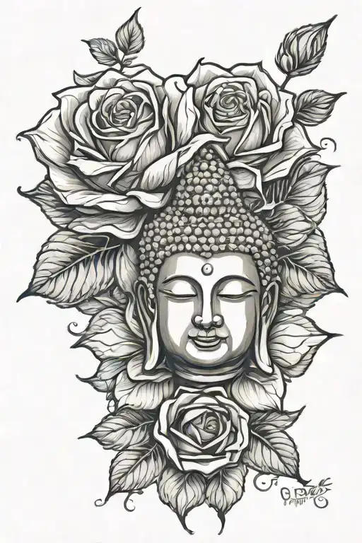 Buddha Rose Growing Together Representing The Client's Love