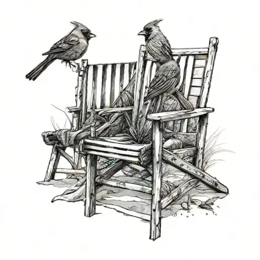 Beach Chairs And Cardinal