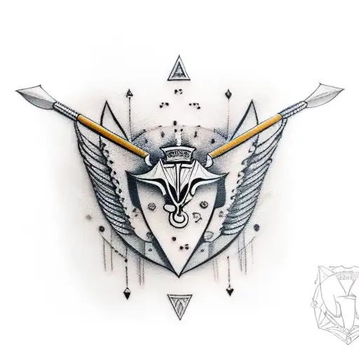 Valkyrie With Semicolon Under Her Eye And Broken Arrow In Her Hair