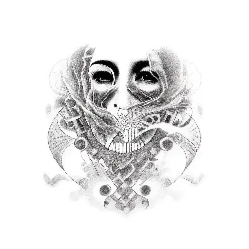 A Portrait Of A Human Face That Is Partially Visible And Partially Obscured By Fog