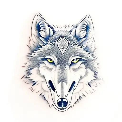 Howling Wolf Under Night Sky