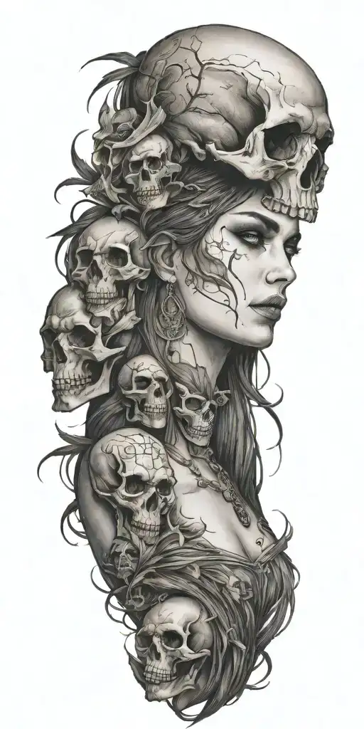 Morrigan Goddess Demons And Skulls