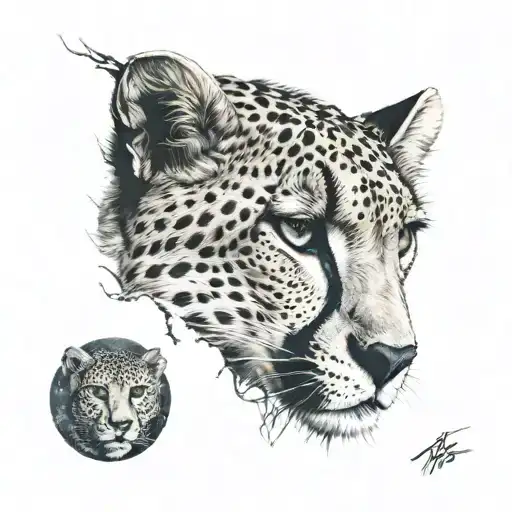 Cheetah Hiding In Forest With Nighttime Background