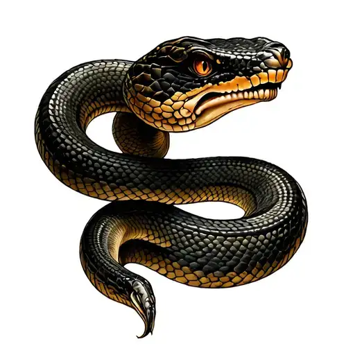 Colonial Snake Tattoo Design