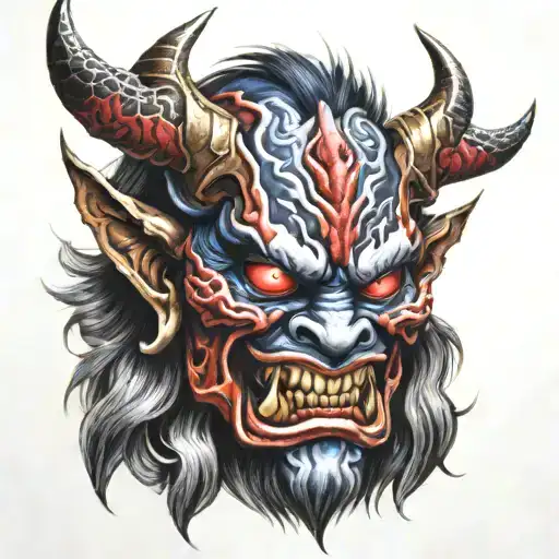 Japanes Mask Oni Color