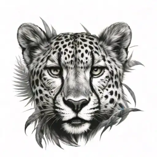 Cheetah Surrounded By Dark Jungle Background