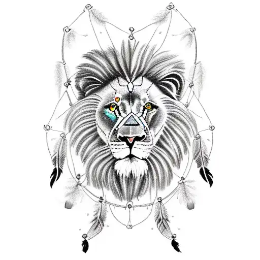 Lion With Dream Catcher