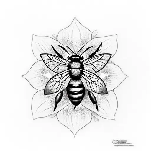 Queen Honey Bee With Sunflower