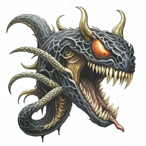 Venom Drips From The Snake's Fangs