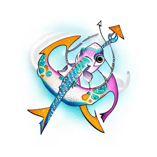 A Diamond-encrusted Anchor With Colourful Fish Swimming Around It
