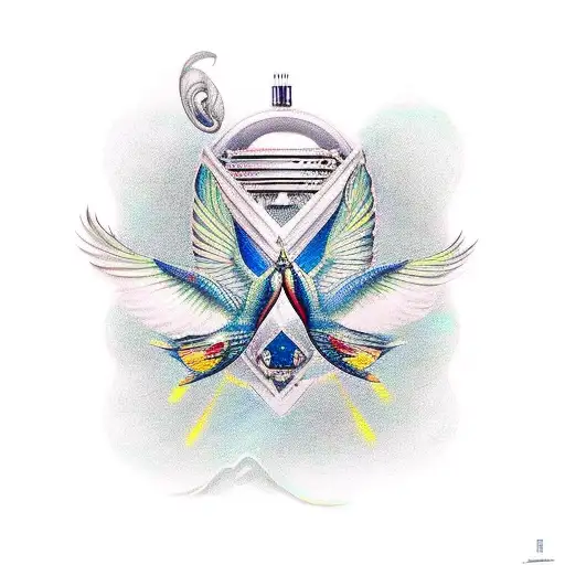 A Unique Design Combining A Music With Flying Swallows