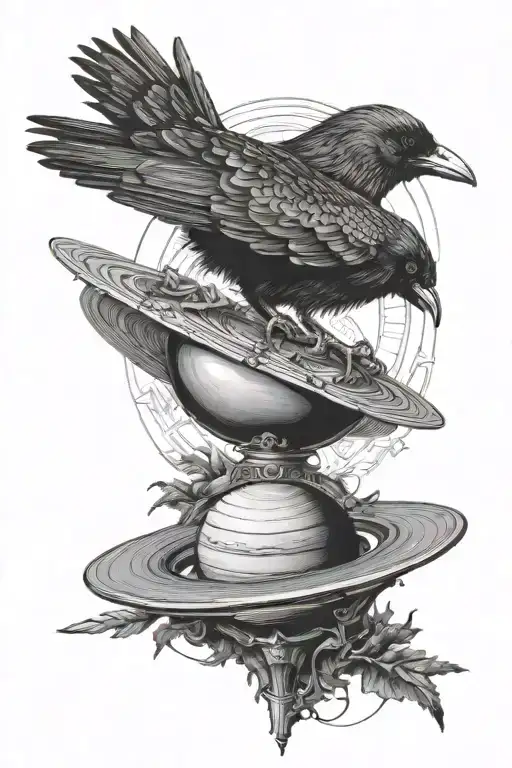 Saturn With A Crow Perched