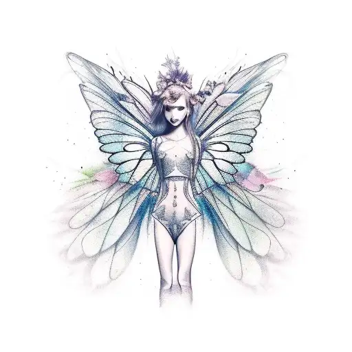 Set Of Overlapping Fairy Wings In A Downset Position