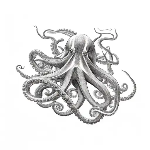 Red Octopus On The Whole Leg