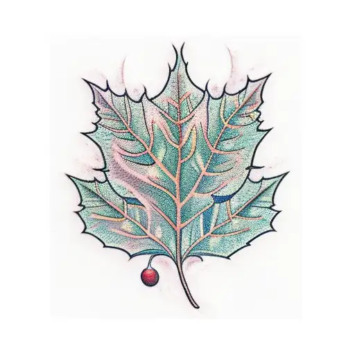 Vine With Leaves With Bright Color Accents