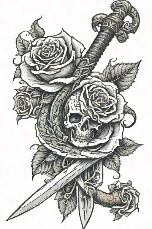Sword With A Snake And Rose