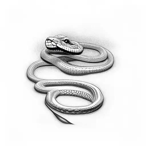 Snake Peeking Thru The Grass