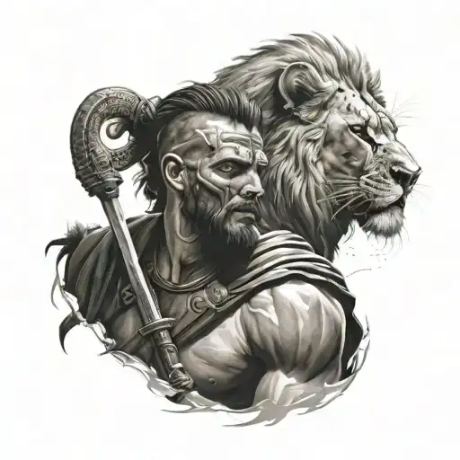 Gladiator With Lion