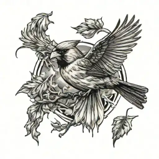 Cardinal Flying Under Fire