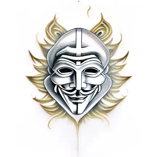 Anonymous Masks With Smokey Background