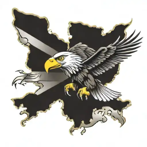 Colorado Flag With Eagle And Fish Jumping