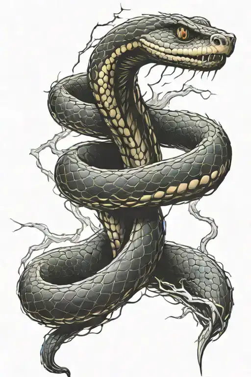 Snake And Lightning Bolt Striking
