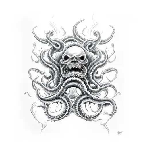 Terrifying Kraken Blazing In The Fire Of Despair