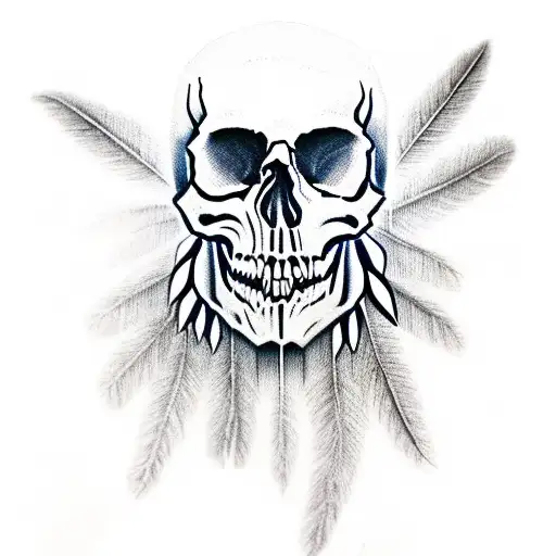 Skull With Indian Head Dress