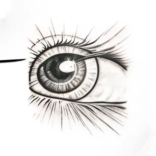 Eyeball With Mountain Range And Sunset In Place Of Iris And Pupil