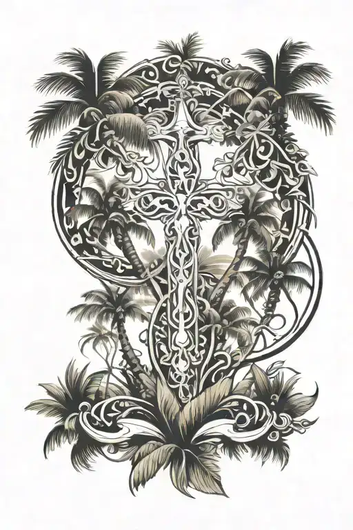 Gemini Sign With Palm Trees Growing