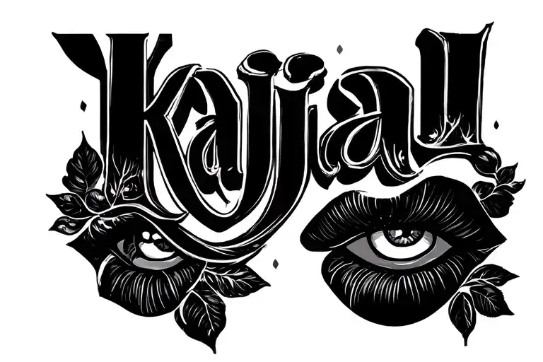 For Your Love Kajal Name Tatto With Primcess