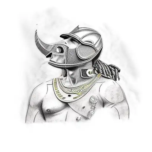 Black Man Riding A Horse As A Warrior