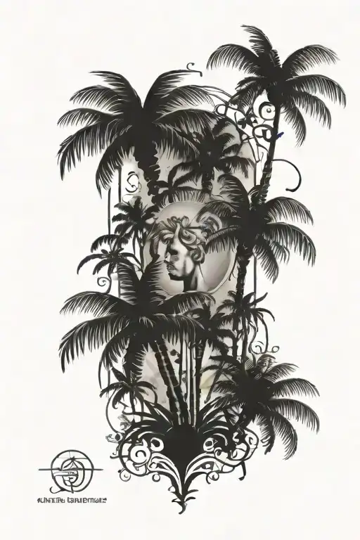 Gemini Sign With Palm Trees