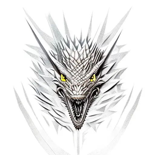 Game Of Thrones Dragon Face With Galaxy Elements