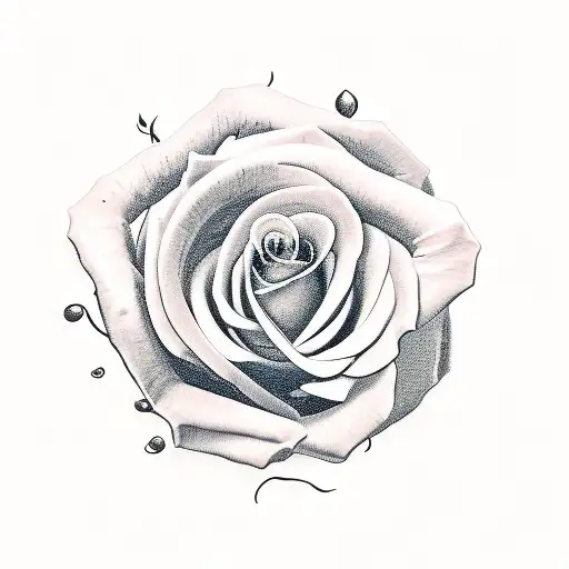 Roses And A Vine Stem Going Around The Belly Button