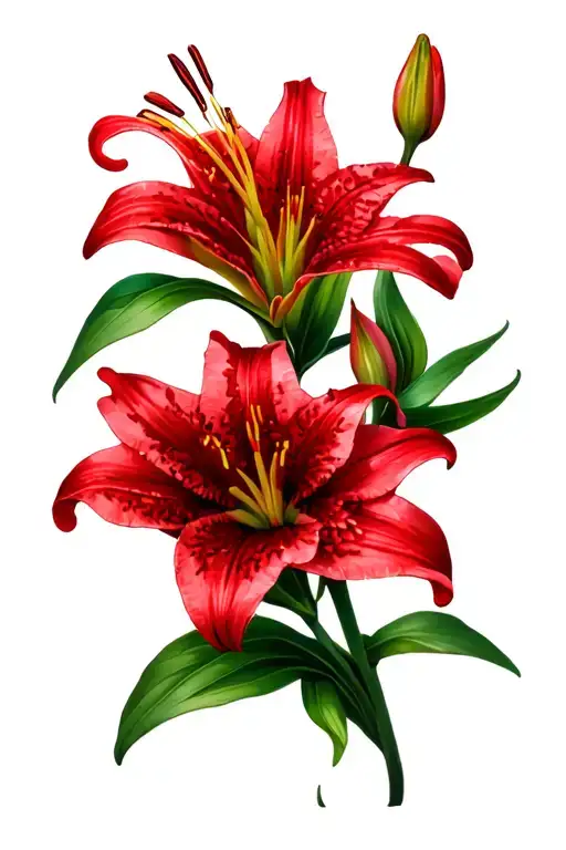 Red Spider Lillies Blooming