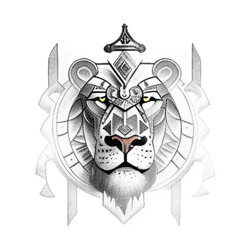 Gladiator With Sword And Lions Pelt Over Head