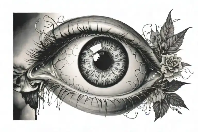 Eyeball With Family Background Representing