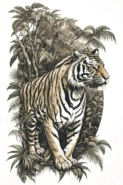 Tiger Hunting In Jungle