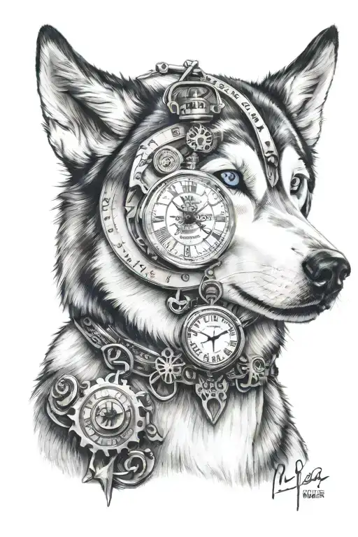 Husky With Time Heals All Wounds Writing