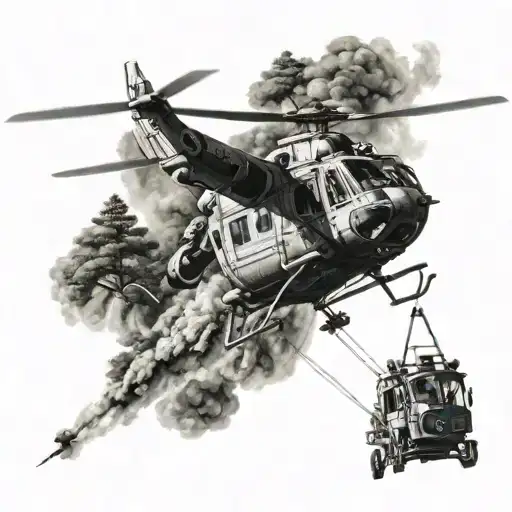 Firefighter Parachutist Forest Helicopter Fire