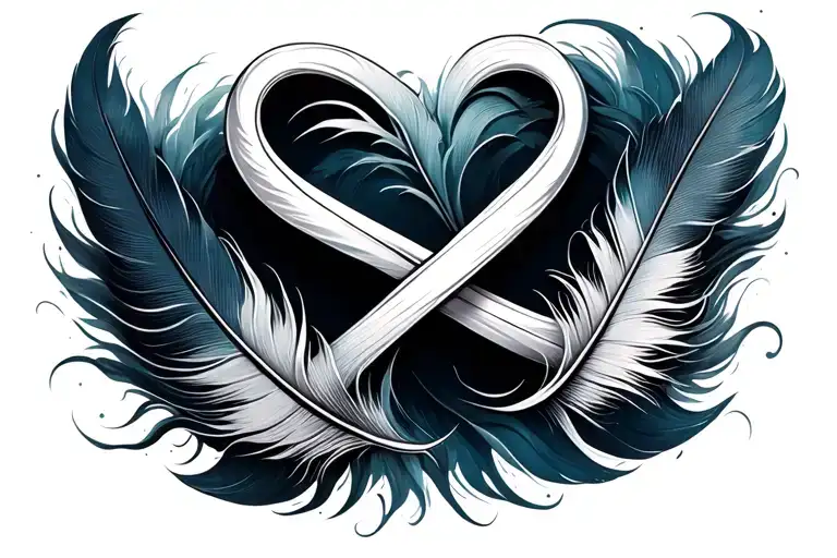 Infinity Symbol Feather Unbreakable