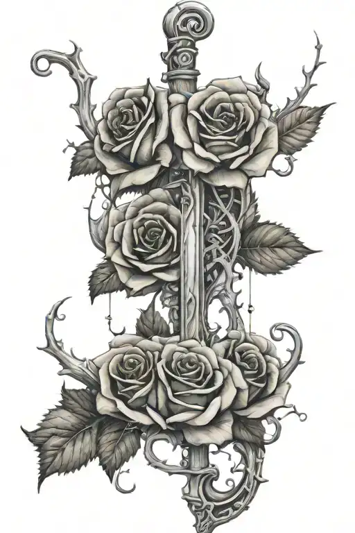 Bloody Roses And Thornes Wrapped Around Full Music Scale