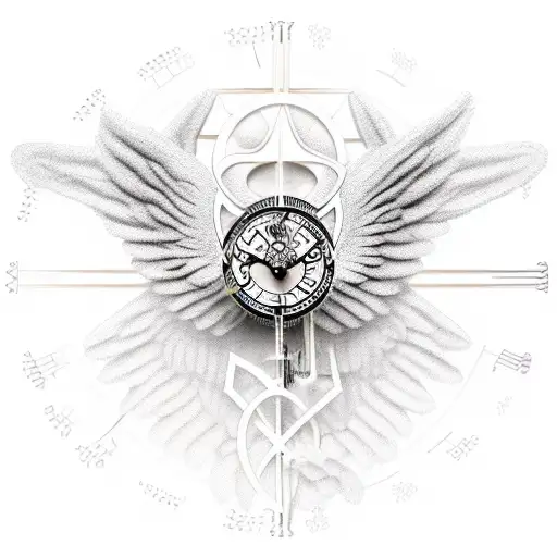 A Surreal Composition Of A Nature-inspired Music Note Made Of Intricate Clock Gears And Angel Wings